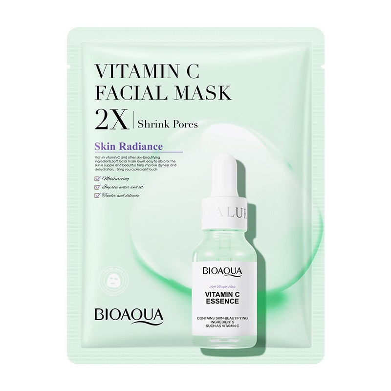 Mặt nạ giấy BIOAQUA FACIAL MASK dưỡng chất gấp 2 lần collagen Centella axit hyaluronic vitamin C