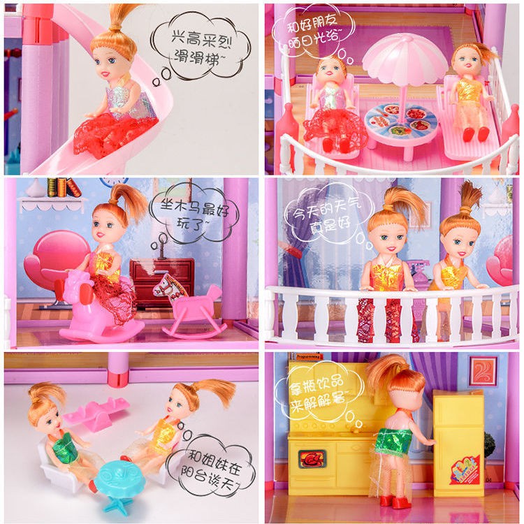 Bộ Đồ Chơi Lắp Ráp Ngôi Nhà Búp Bê Barbie Dễ Thương Xinh Xắn