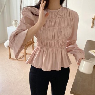 Áo Dài Tay Cổ Tròn Màu Trơn Cho Nữ 38201
