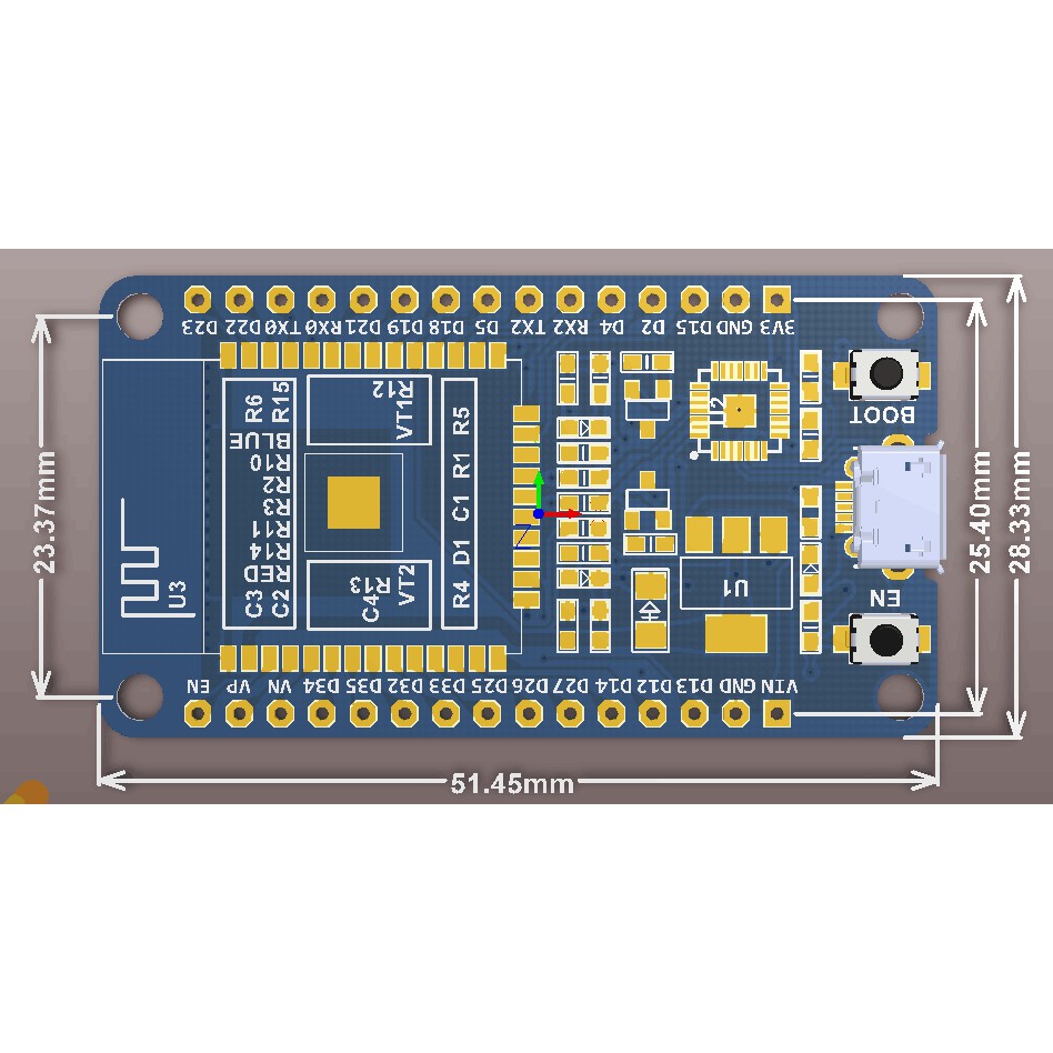 Kit thu phát wifi ESP32 NodeMcu Wifi + Bluetooth, chip giao tiếp CP2102