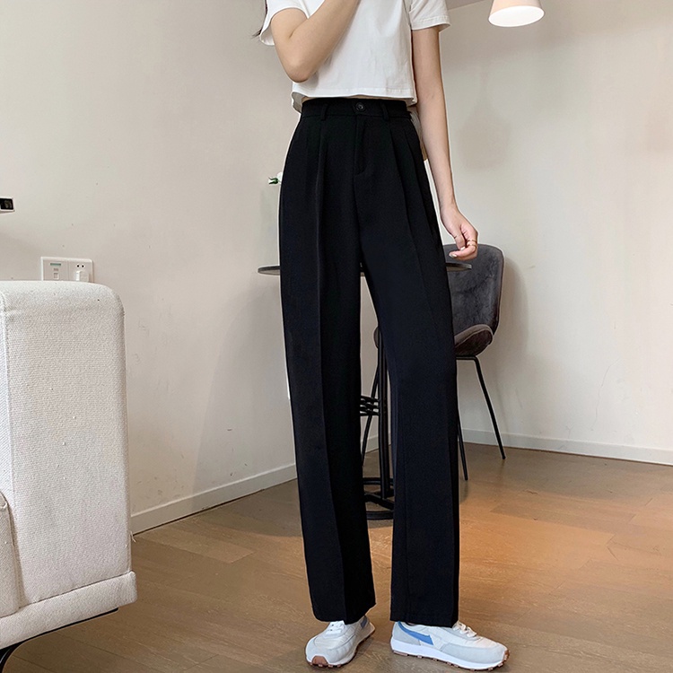 Quần Ống Rộng Lưng Cao Phong Cách Retro SL011
