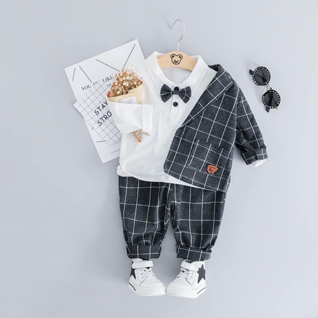 Set vest 3 chi tiết bé trai