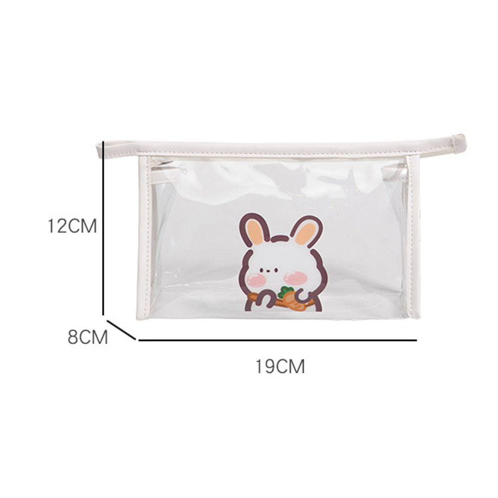 JARRED Túi Đựng Mỹ Phẩm Bằng PVC Trong Suốt Họa Tiết Gấu / Thỏ Dễ Thương Chống Thấm Nước Tiện Dụng Mang Theo