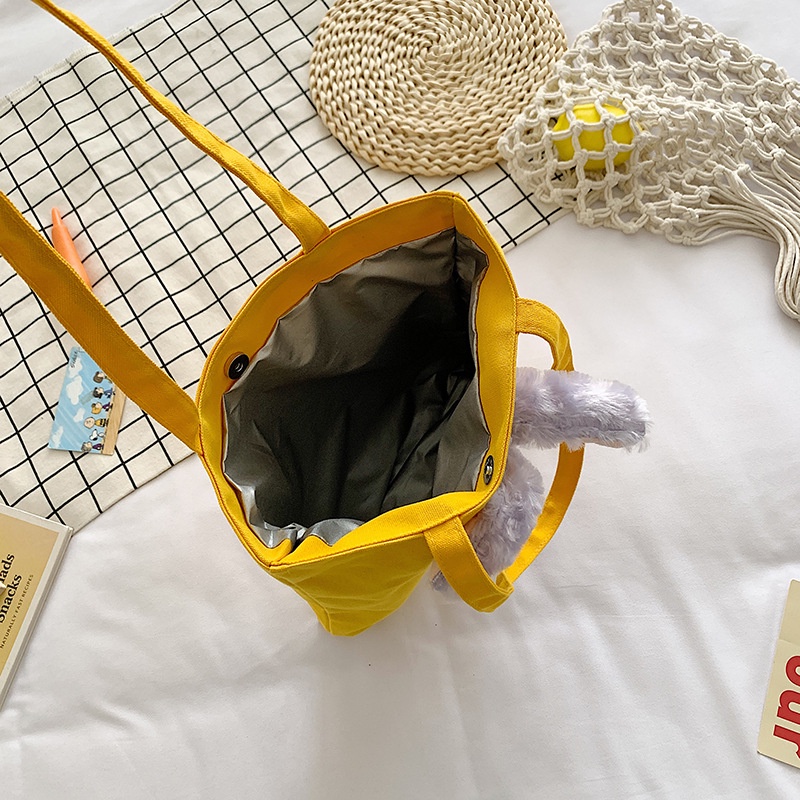 Túi Xách Canvas Sức Chứa Lớn Họa Tiết Hoạt Hình Phong Cách Nhật Bản Cho Nữ