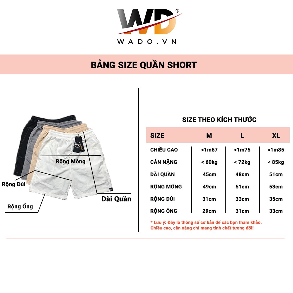 Quần đùi nam, Quần short Nam Wado chất đũi mềm mát dáng rộng cực thoải mái | BigBuy360 - bigbuy360.vn