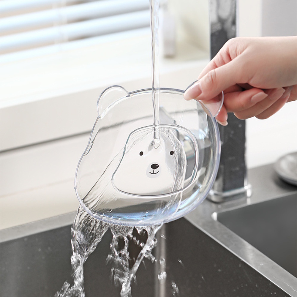 Set 8 đĩa đựng thức ăn hình gấu hoạt hình bằng nhựa đa năng chống rơi vỡ dễ thương