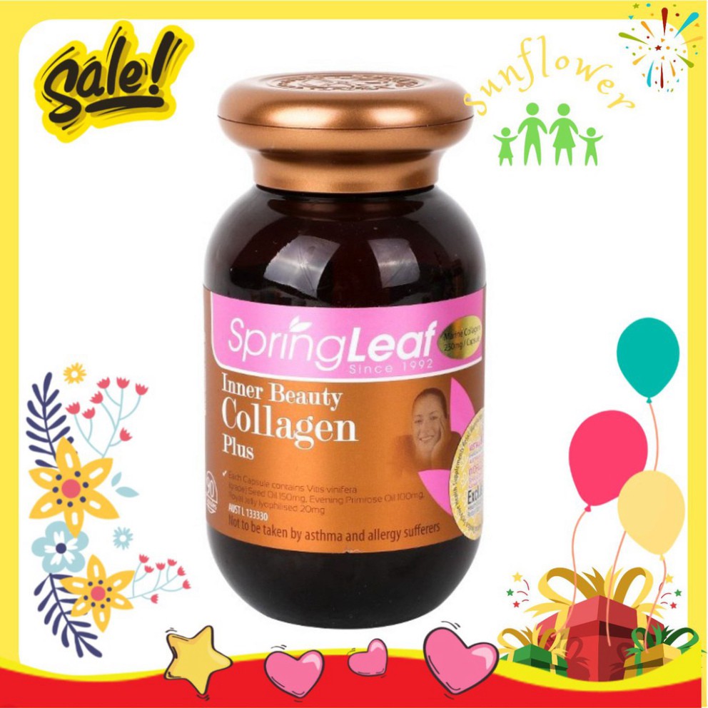 [180 VIÊN] Viên COLLAGEN SPRING LEAF INNER BEAUTY COLLAGEN 6-IN-1, hộp 180 viên - 6in1 hiệu quả căng da | Thế Giới Skin Care