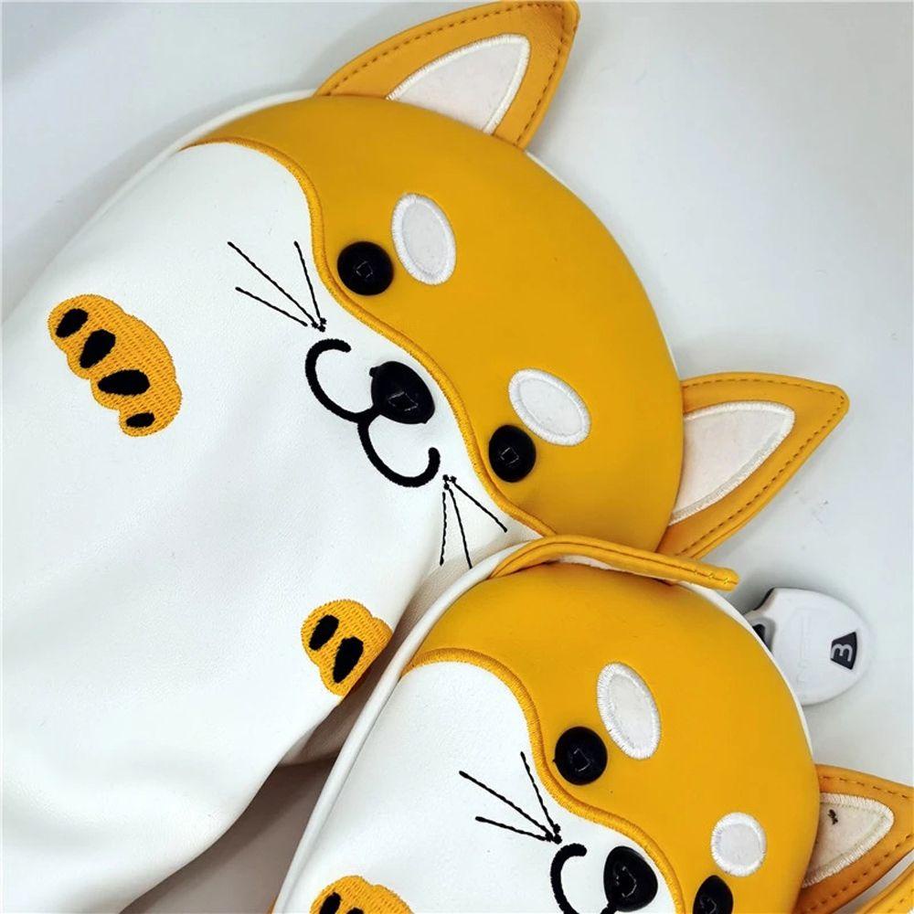 Bao Da PU Bảo Vệ Đầu Gậy Đánh Golf In Hình Chó AKITA Dễ Thương