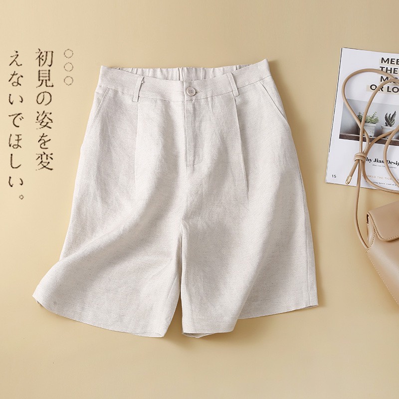 Quần short nữ chất đũi khóa trước chun sau siêu xinh - 4BASIC SD02