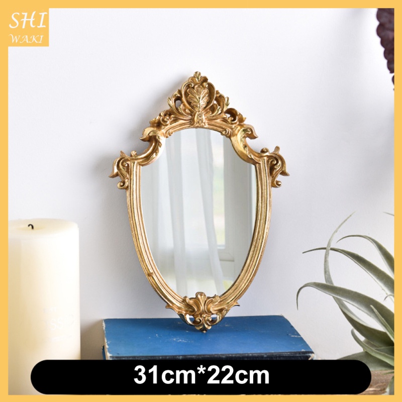 [In Stock]European Style Resin Hanging Wall Oval Mirror Home Nordic Decoration Mirror