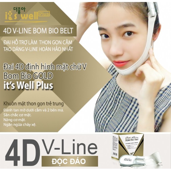 Đai 4D định hình khuôn mặt Vline It's Well Plus Hàn Quốc (Tặng 01 Sữa rửa mặt 150 ml) | BigBuy360 - bigbuy360.vn