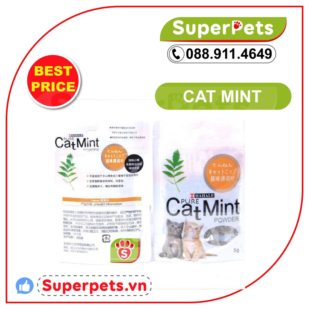 [Mã PET50K giảm Giảm 10% - Tối đa 50K đơn từ 250K] [ SIÊU RẺ ] Cỏ Catnip Cỏ Bạc Hà Cho Mèo CatMint 5g