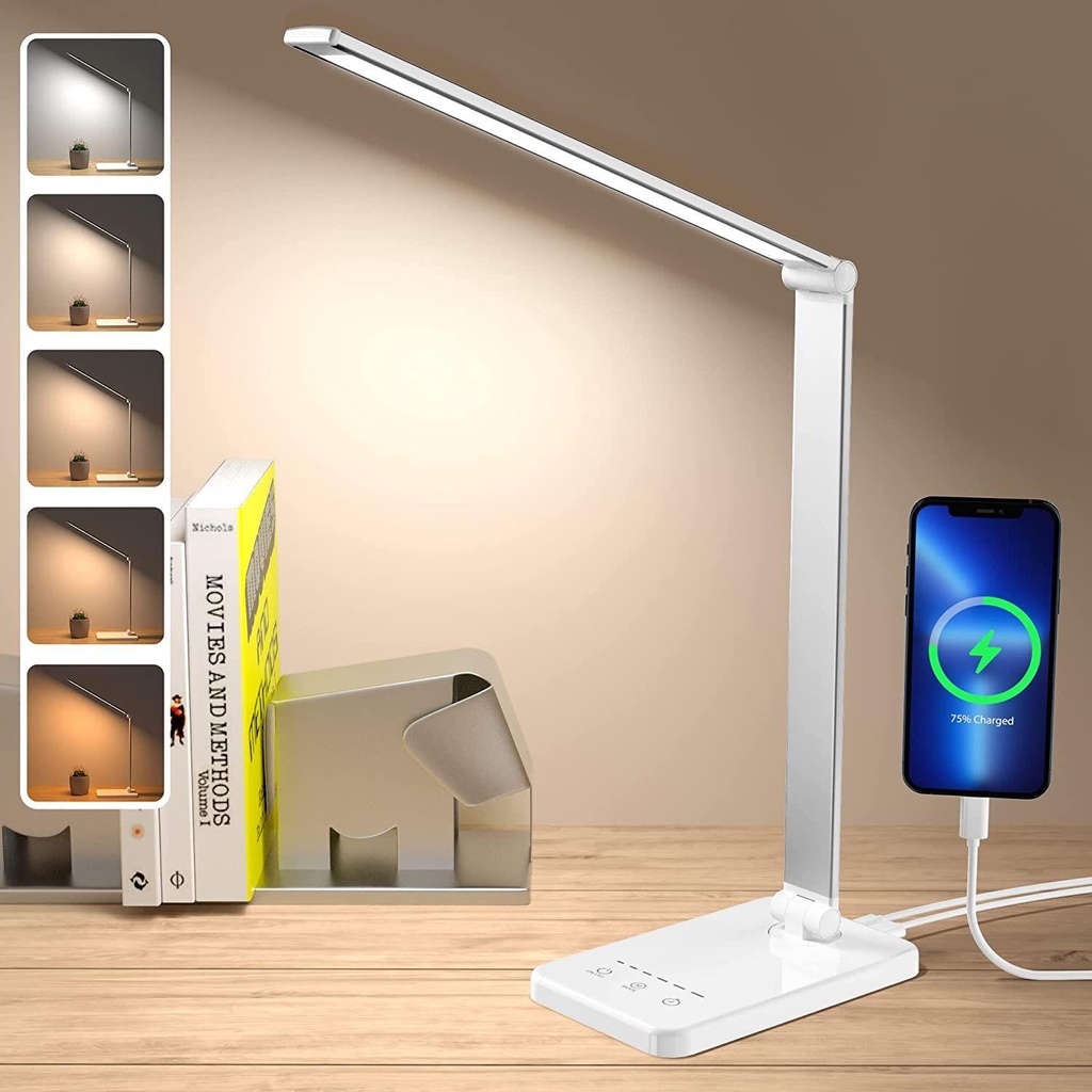GOGOUP Đèn LED Để Bàn Màu Trắng Đen Tự Nhiên