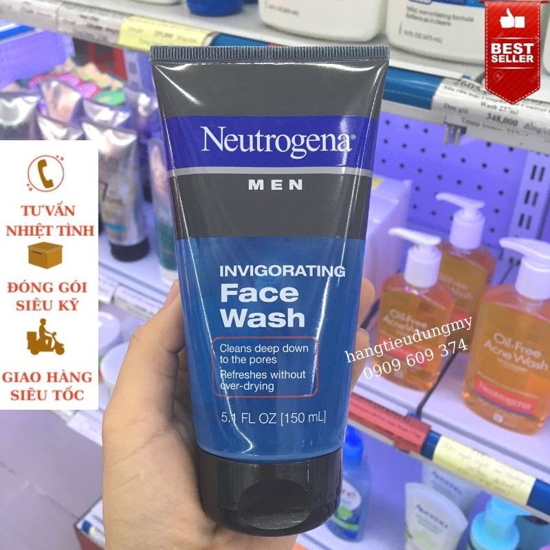 [HÀNG MỸ] Sữa rửa mặt Neutrogena Men Invigorating Face Wash 150ml