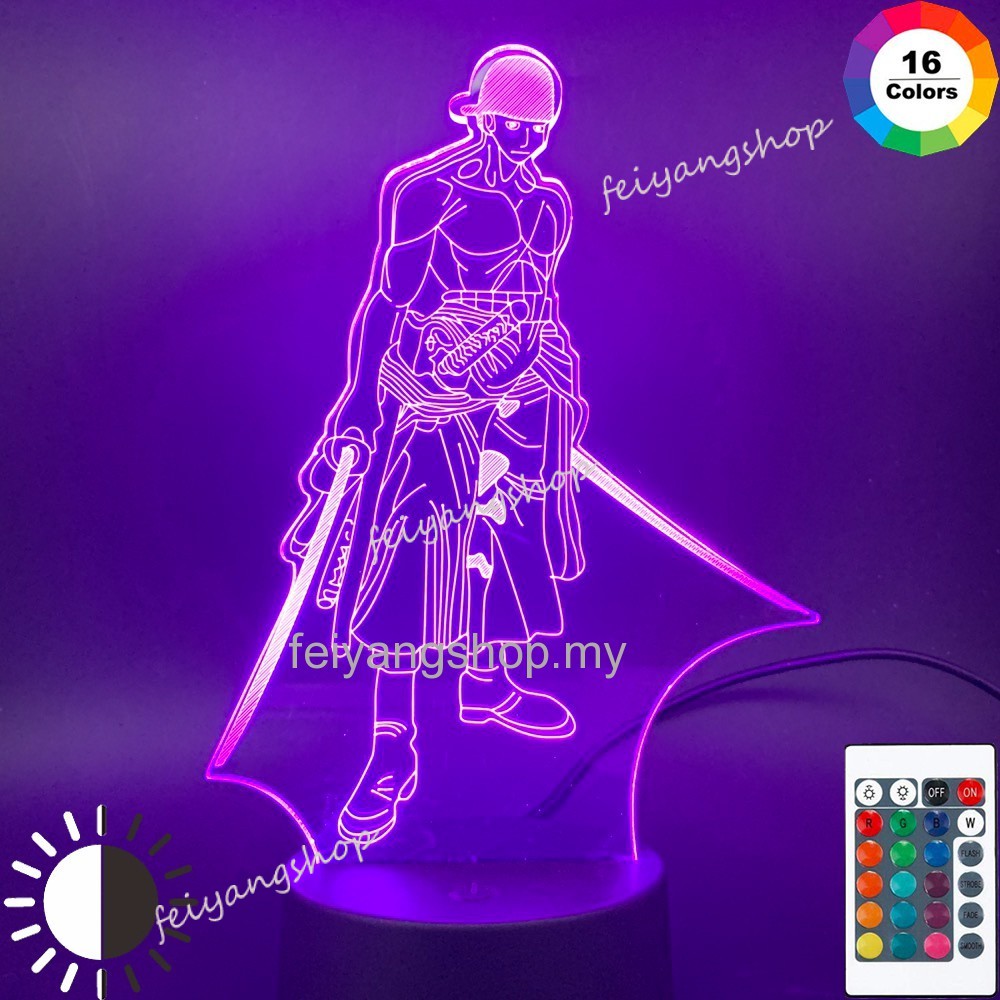 Đèn Led 3d Hình Nhân Vật Luffy Ace Sunshine Roronoa Zoro Trong Phim Hoạt Hình One Piece