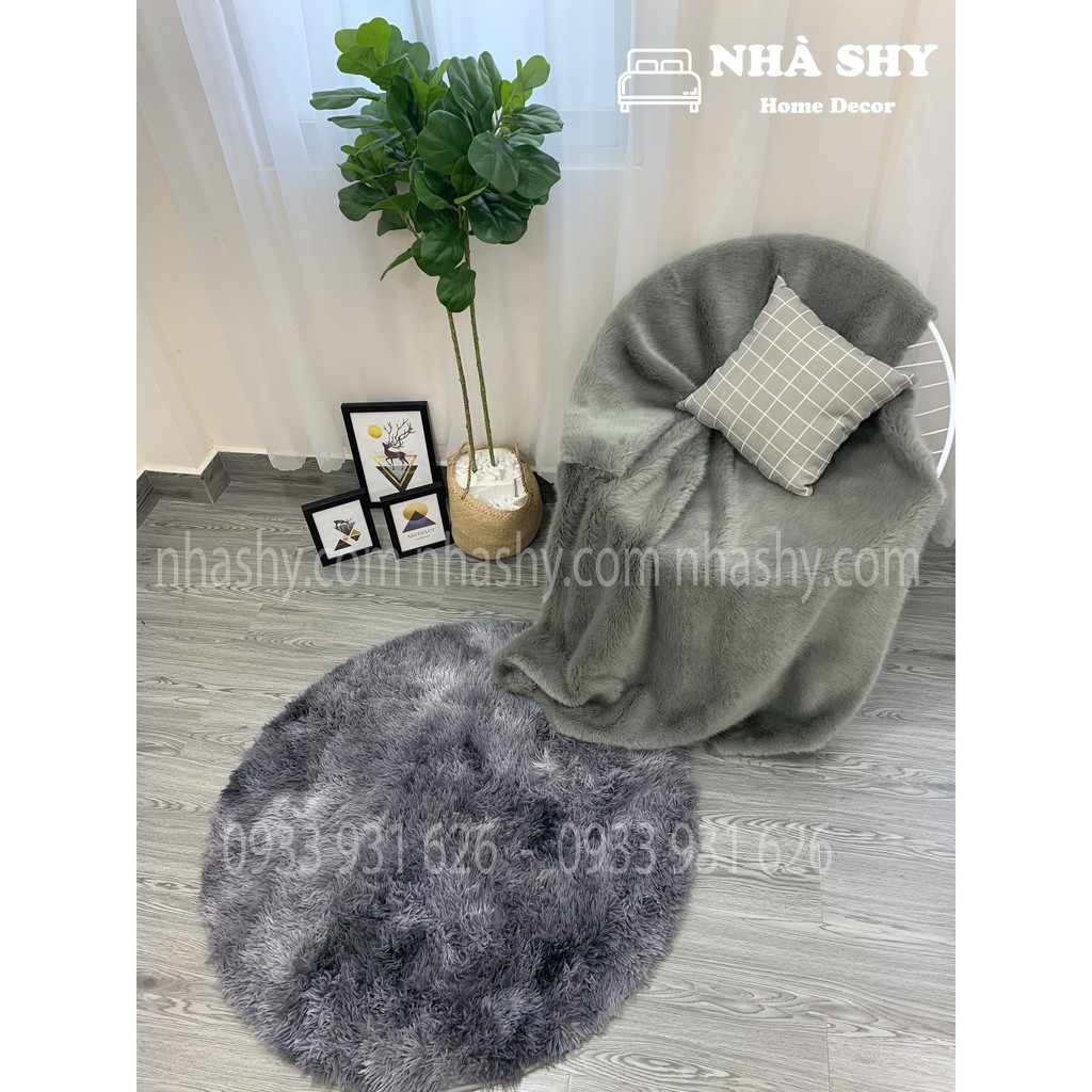 Thảm Lông Hình Tròn Chụp Hình Quần Áo - Đầm Váy - Mỹ phẩm [Nhiều size] [Nhiều màu] | BigBuy360 - bigbuy360.vn