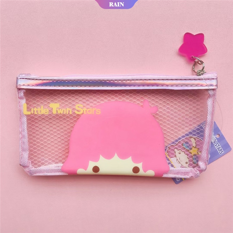 SANRIO Hộp Bút PVC Trong Suốt Họa Tiết Cinnamoroll Hello Kitty Đáng Yêu Kích Thước 20x10.5cm