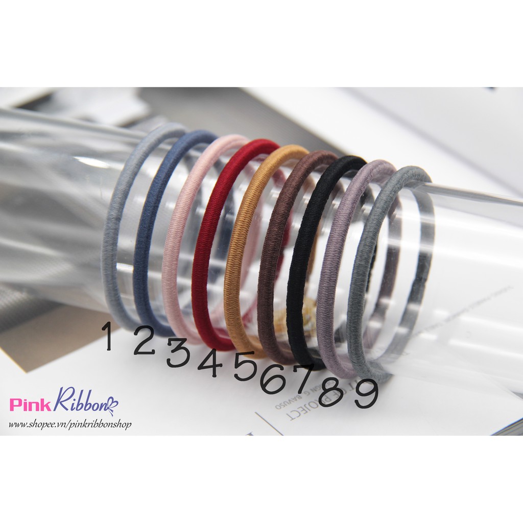 Chun cột tóc sợi bóng cao cấp - SET 5C - chun người lớn