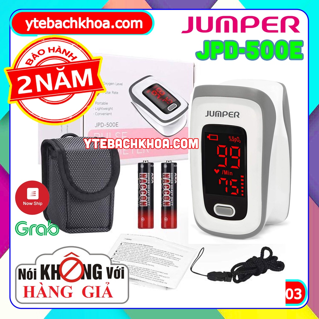MÁY ĐO NỒNG ĐỘ OXY TRONG MÁU JUMPER JPD500E - MÀN HÌNH LED - BẢO HÀNH 02 NĂM HƯ ĐỔI MỚI
