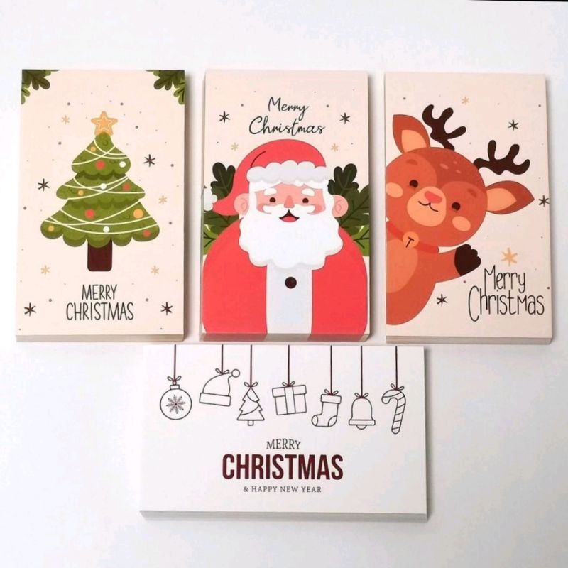 Set 5 tấm bưu thiếp Giáng Sinh nhỏ - Thiệp, tag treo cây thông Noel