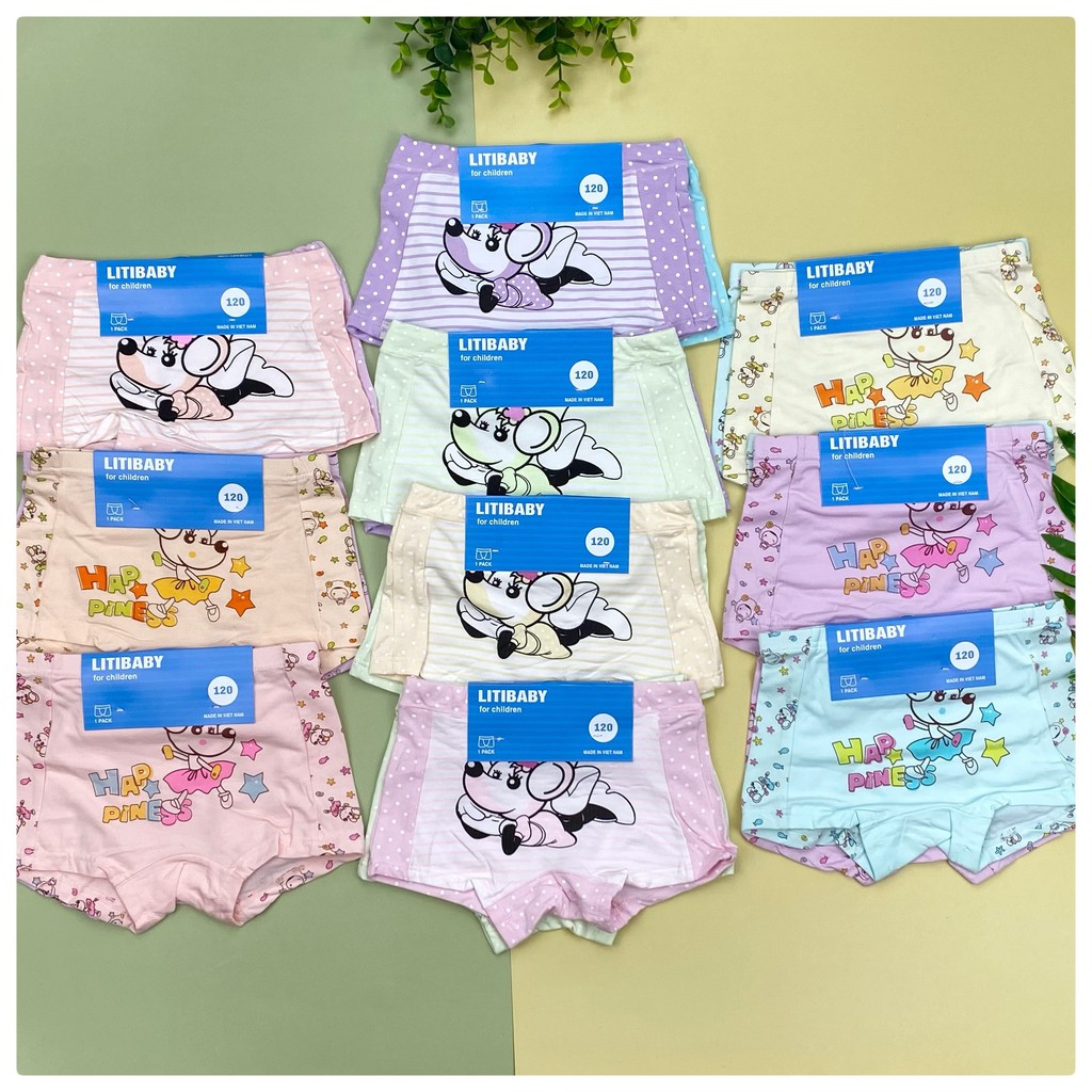 Quần chip đùi bé trai, bé gái. Chất cotton cực đẹp, co giãn tốt, mềm mịn. Sz 120-140 từ 16-45kg. Set 2 quần màu bất kỳ