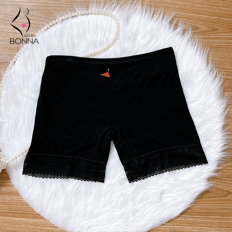 Quần mặc trong váy cho bà bầu chất cotton mềm mỏng thông hơi thoáng mát, cạp chéo không hằn, dễ chịu mặc bầu và sau sinh