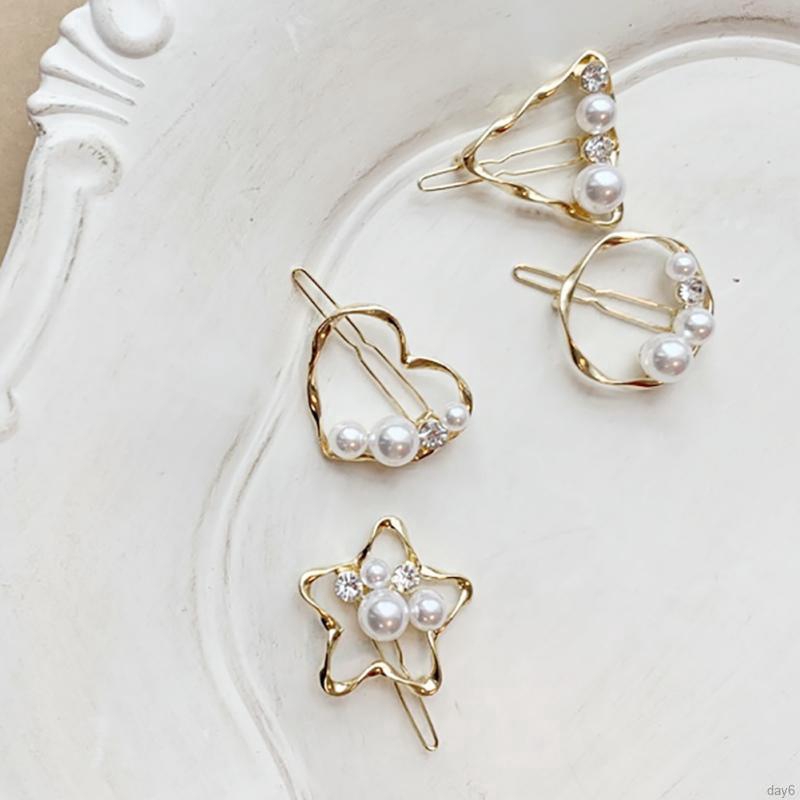 Day6 Women Korean Fashion Accessories Hollow Out Pearl Hairgrip