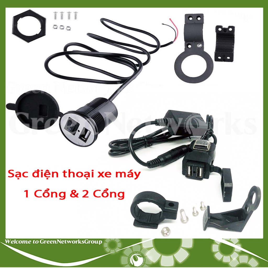 SẠC ĐIỆN THOẠI LẮP XE MÁY 2,1A 12V (SẠC NHANH)