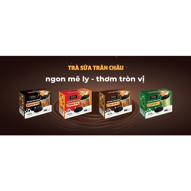 Trà sữa chân châu Imax Việt Nam( hộp 8set pha 8 cốc) kèm chân châu đen