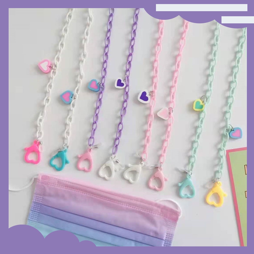 Dây đeo mắt kính chống trượt chống thất lạc trang trí hình trái tim hoạt hình dễ thương