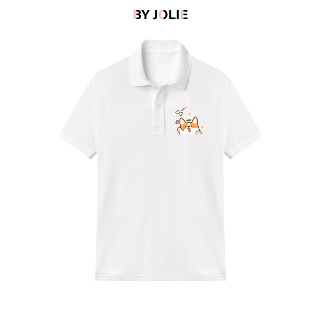 Áo polo unisex Byjolie "CUTIE CORGI" chất cotton thoáng mát | BigBuy360 - bigbuy360.vn