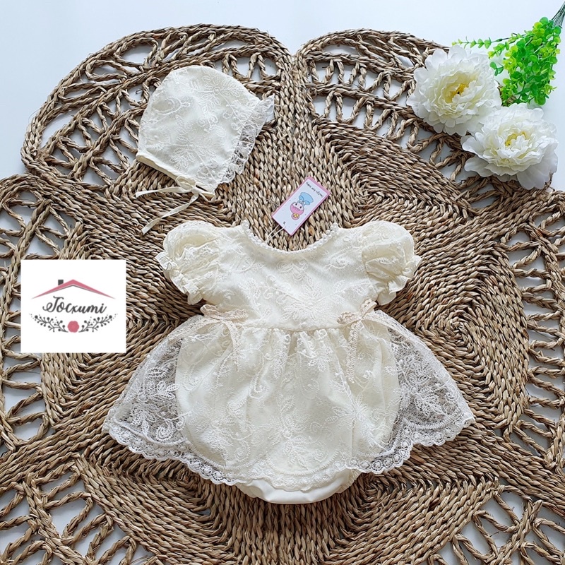 Body trắng phối váy ren cao cấp 2 nơ xinh iu - Tocxumi