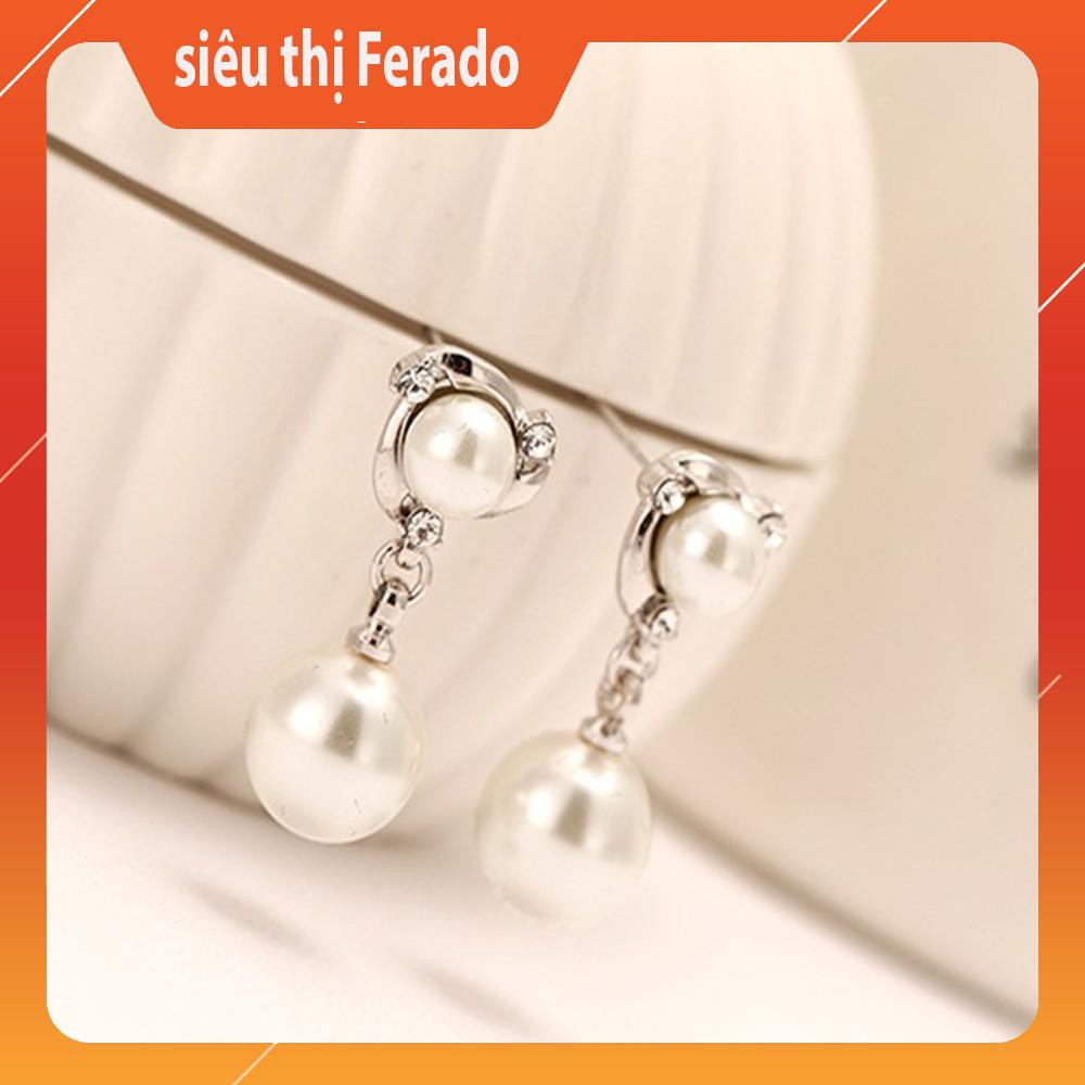 [siêu rẻ] Bông tai bạc S925 BT025 kết hợp ngọc trai nhân tạo