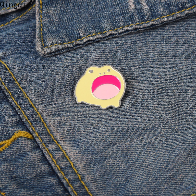 Huy hiệu cài áo Miss Zoe hình chú ếch mở miệng dễ thương bằng hợp kim tráng men làm quà tặng sưu tầm cho bạn bè