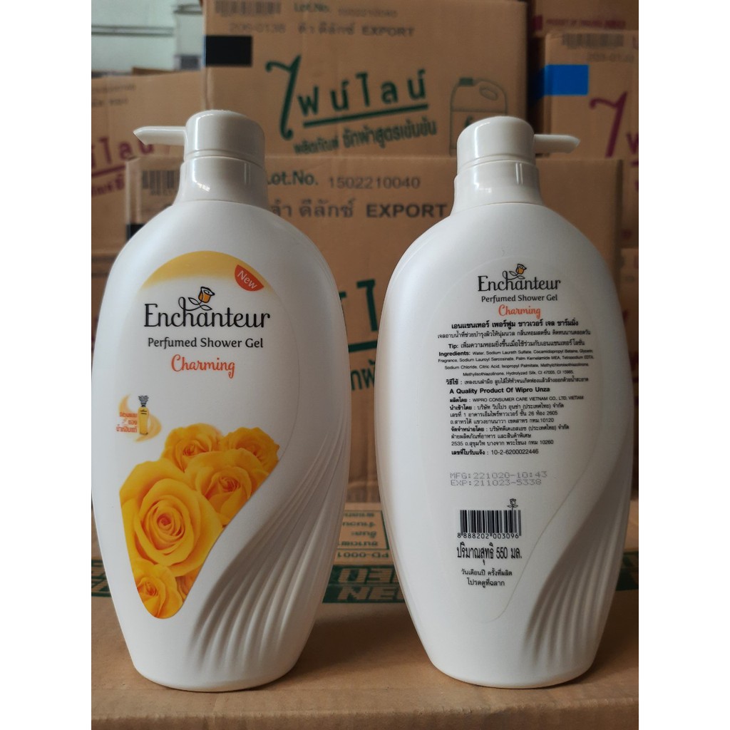 (KTT) Sữa tắm hương nước hoa ENCHANTEUR chai 550 ml hương Charming