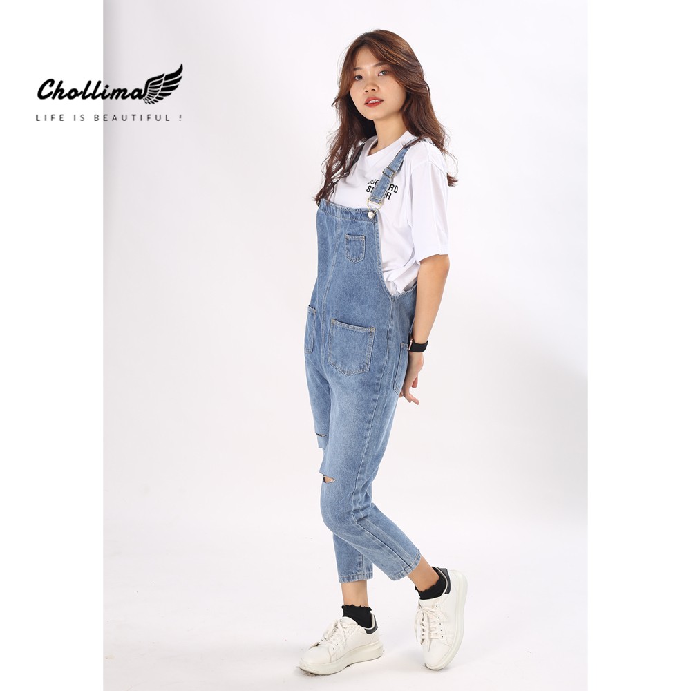 Yếm jeans dài rách Chollima YJ002