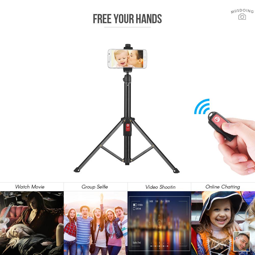 Giá Đỡ Ba Chân 55inch Linh Hoạt Kèm Điều Khiển Từ Xa Cho Iphone X 8 7 6 Plus Samsung Galaxy Note 8 / S8 For Gopro Hero 6 / 5 / 4 / 3 + Dslr