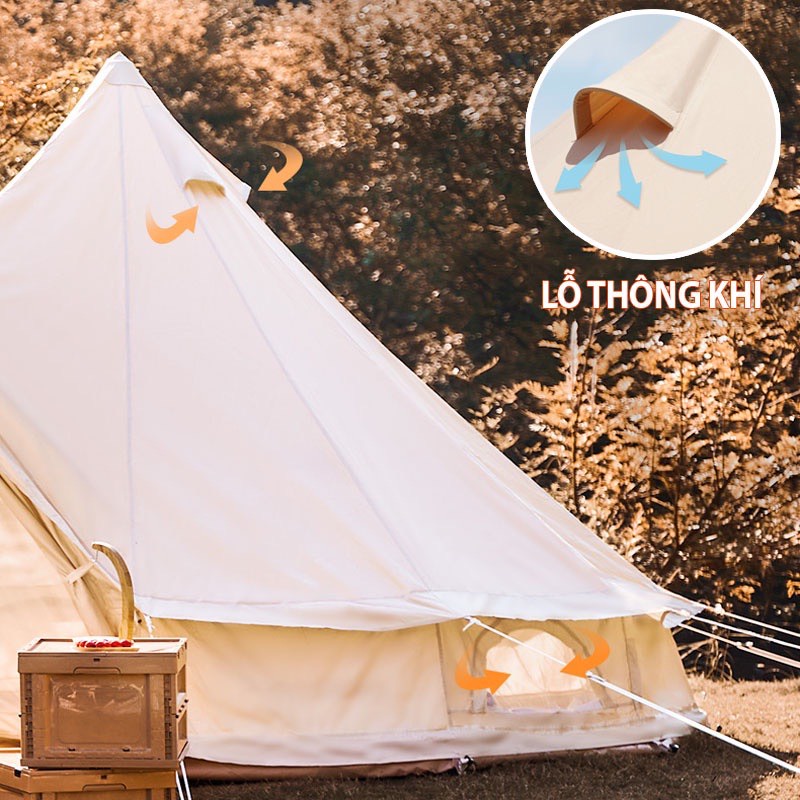 Lều cắm trại, camping Mông Cổ, chống mưa, chống nước, chống tia UV, Phù hợp nhóm từ 6-15 người