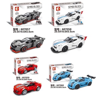 Lắp ráp Xe đua Famous Car 607057 Lamborghini Poision 607058 Dodge Viper 607059 Ferrari 488 Pista 607060