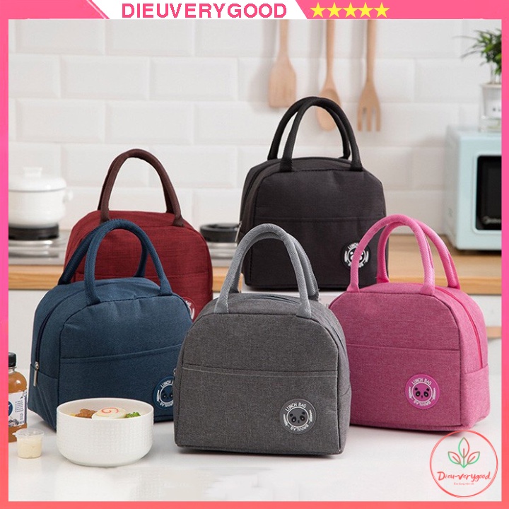 Túi giữ nhiệt đựng hộp cơm 2 lớp dày dặn nhiều kích thước chọn lựa nhỏ gọn có quai xách tiện dụng