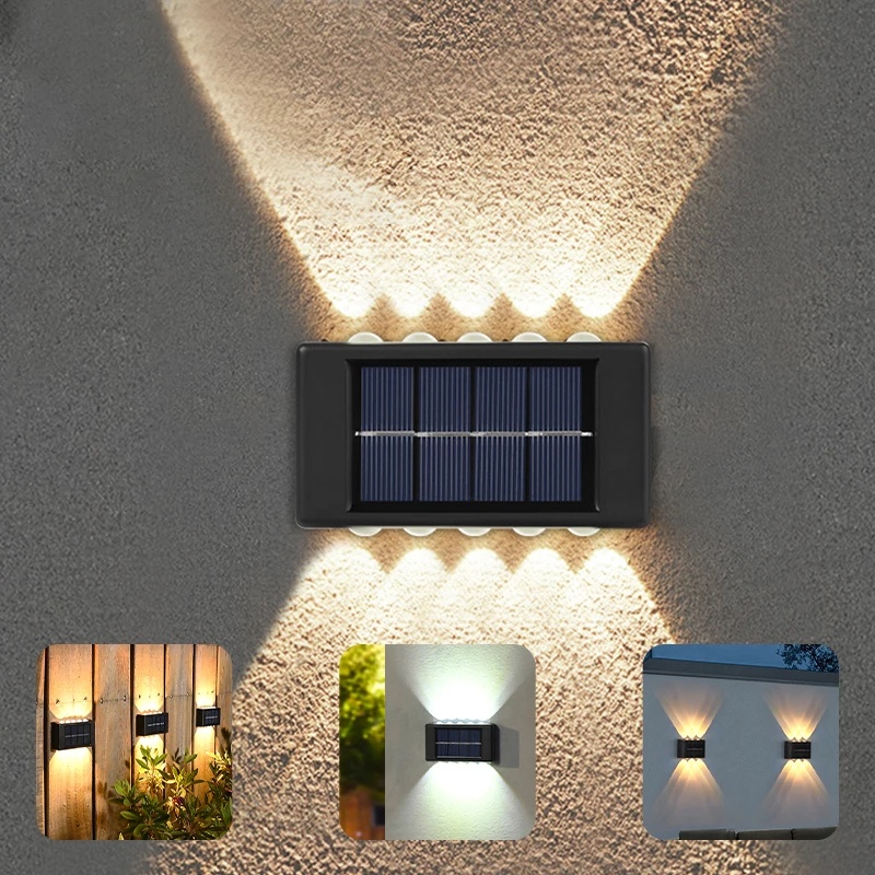 Đèn LED 6 Bóng Gắn Tường Năng Lượng Mặt Trời Chống Thấm Nước Chiếu Sáng Sân Vườn