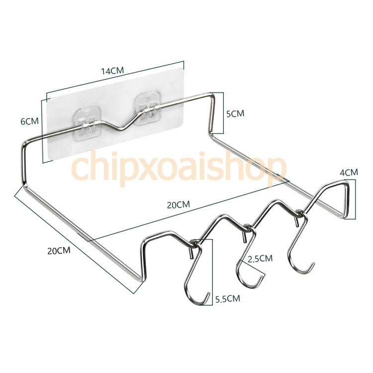 Móc Gác Chậu INOX Dán Tường