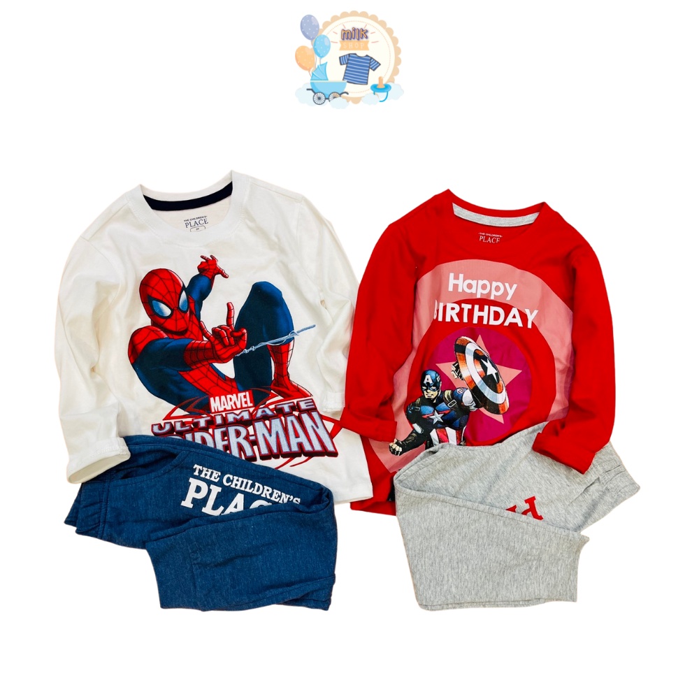 Đồ bộ cho bé trai  - cotton dài tay Place xuất dư Size 1-5 tuổi