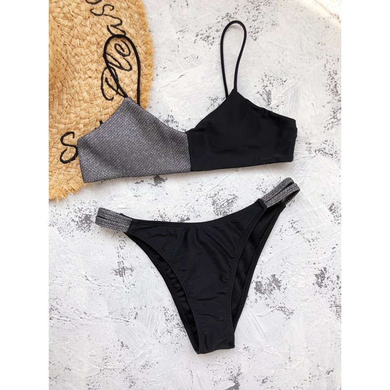 [BKN884] &lt;ÂU&gt; SET BIKINI MIX NHŨ BẠC ĐEN/TRẮNG