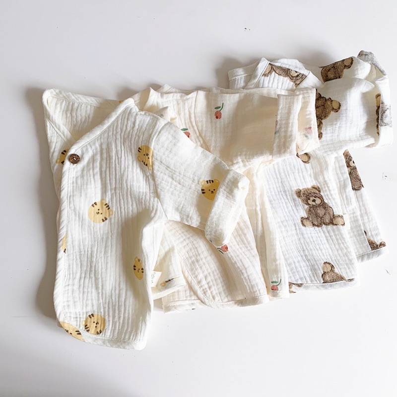 Áo cardigan áo khoắc xô muslin mềm mại mùa thu cho bé