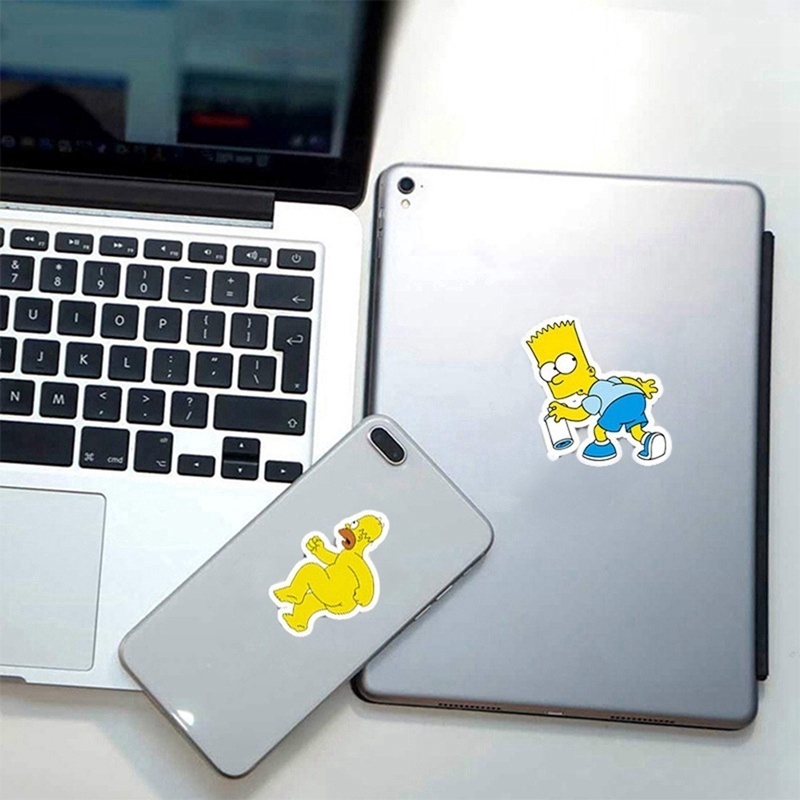 Miếng Dán Hình Nhân Vật Hoạt Hình The Simpsons Chống Thấm Nước Cho Xe Hơi, Laptop, Ván Trượt