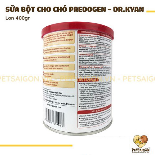 [CHÍNH HÃNG] SỮA BỘT DINH DƯỠNG PREDOGEN CHÍNH HÃNG CHO CHÓ LON 400G