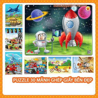 Tranh Xếp Hình Cho Bé Trai 30 Mảnh A4 jigsaw puzzle/ Tranh Phi Hành Gia, Máy Bay/Đồ chơi trí tuệ cho bé từ 3 tuổi/Tia Sá