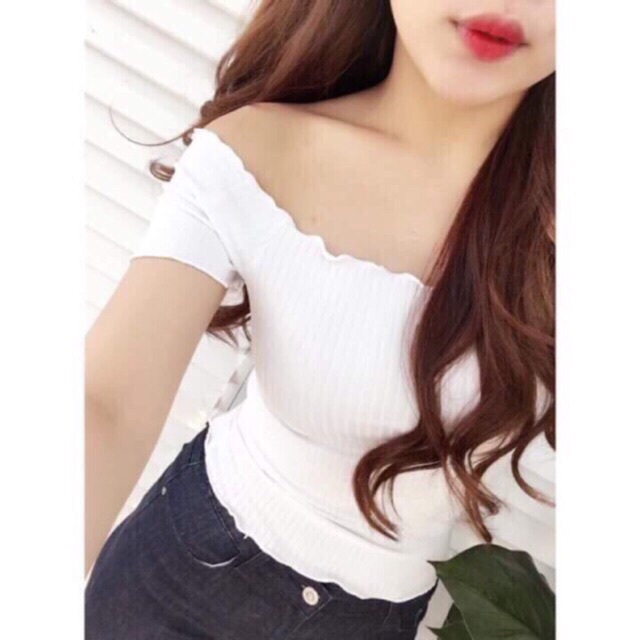 Áo Trễ Vai Thun Gân Tay Ngắn | BigBuy360 - bigbuy360.vn