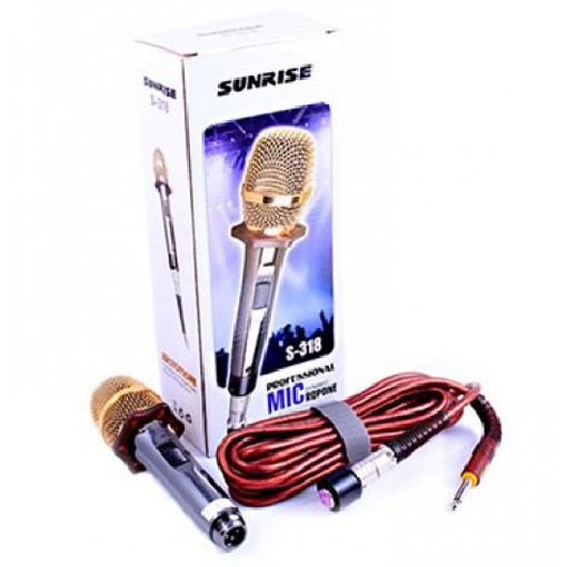 [Mã ELHACE giảm 4% đơn 300K] Micro có dây Sunrise S-318 (Bạc phối đen)